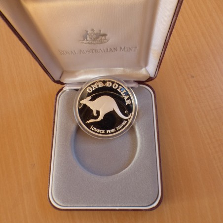 Australia 1$ Kangaroo 1998 PROOF silver 99.9% 1 oz+Box