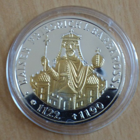 Allemagne 10 Mark 1990 Barbarossa PROOF gilded silver 625 (15.5 g)