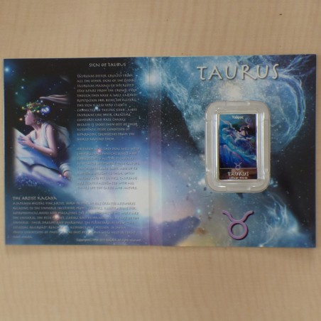 Niue 2$ Kagaya Zodiac 2012 Taurus colored silver 99.9% 1 oz