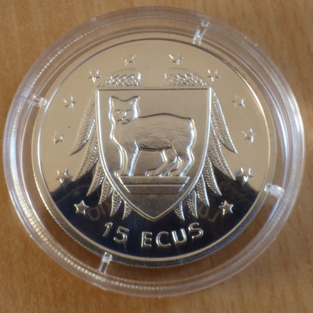 Man Isle 15 Ecu 1994 Cat PROOF silver 92.5% (10 g)