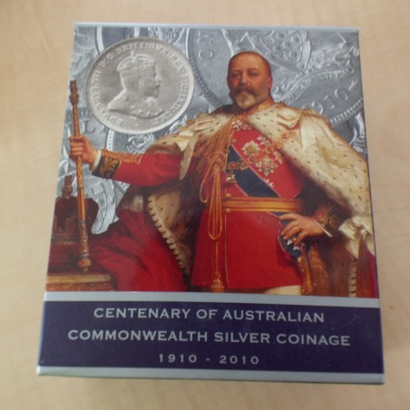 Australia 1$ 2010 Commonwealth Australia 100 years silver coinage PROOF colored silver 99.9% 1 oz