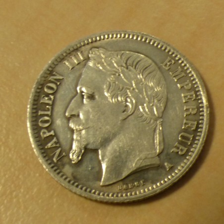 France 1 Franc 1869-A Napoleon III en argent 90% (5g) TTB+