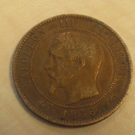 France 10 centimes 1856-A Bronze 10g (TB)