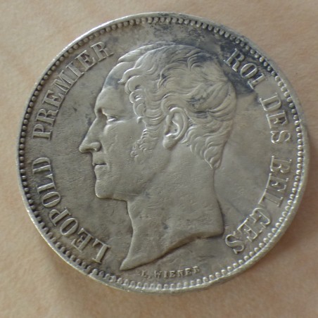 Belgique 5 francs 1850 Leopold I argent 90% (25 g) TTB