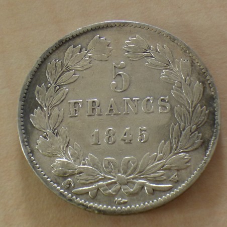 France 5 Francs 1845-W argent 90% (25 g) TB