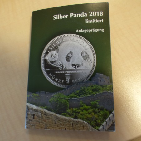 Round Münze Berlin Panda 2018 silver 99.9% 1/2 oz in capsule + card