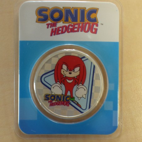 Niue 2$ Sonic Hedgehog 2022 Knuckles colored silver 99.9% 1 oz in assay card