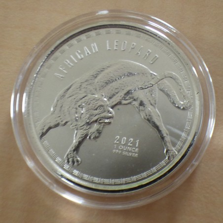 Ghana 5 Cedis 2021 LEOPARD silver 99.9% 1 oz