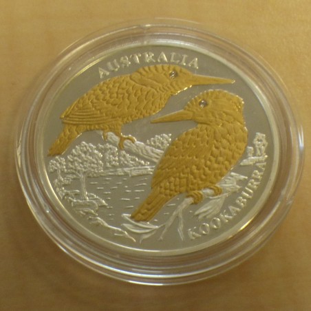 Liberia 10$ 2004 Kookaburra PROOF doré argent 99.9% (20 g)