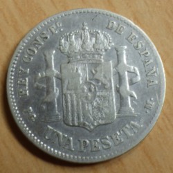 Spain 1 peseta 1891 silver...