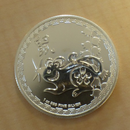 Niue 2$ Lunar Year of the Rat 2020 silver 99.9% 1 oz