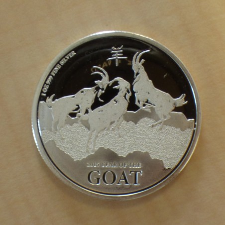 Niue 2$ Year of the goat 2015 silver 99.9% 1 oz