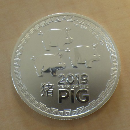 Niue 2$ Lunar Year of the Pig 2019 silver 99.9% 1 oz