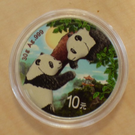 Chine 10 yuan Panda 2023 coloré argent 99.9% 30g