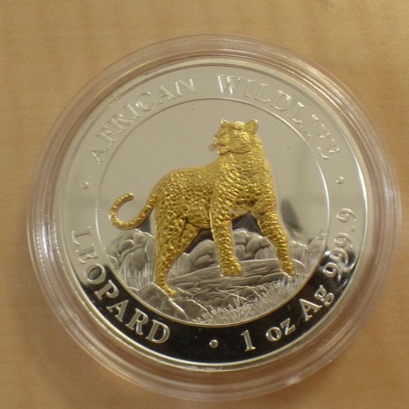 Somalia 100 schillings Leopard 2022 gilded silver 99.9% 1 oz