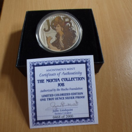 US Round Mucha Collection Job 1oz silver 99.9% colored