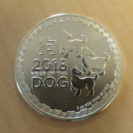 Niue 2$ Lunar Année du chien 2018 argent 99.9% 1 oz