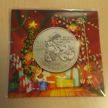 Canada 20$ 2013 Santa Claus Christmas silver 99.99% (7.96 g)+Blister