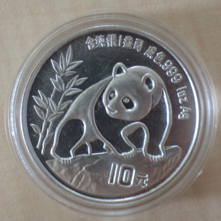 Chine 10 yuan Panda 1990 argent 99.9% 1 oz