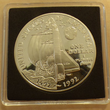 US 1$ 1992-P Columbus Commemorative PROOF silver 90% (26.7 g)