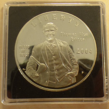 US 1$ 2004-P Thomas Edison Commemorative Coin PROOF silver 90% 26.73 g