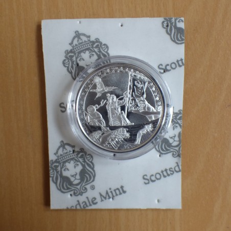 Samoa 5 Tala 2020 Momotaro subduing Demon (Anime style) silver 99.9% 1 oz