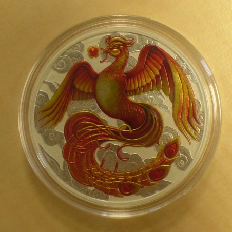 Australia 1$ Chinese Phoenix Red & Gold colours 2022 silver 99.9% 1 oz in capsule