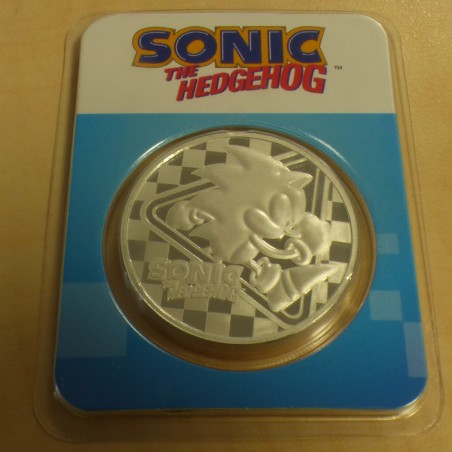 copy of Niue 2$ Sonic Hedgehog 2022 Knuckles colored silver 99.9% 1 oz in assay card
