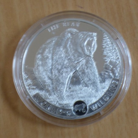 Congo 20 Francs Bear 2022 silver 99.9% 1 oz
