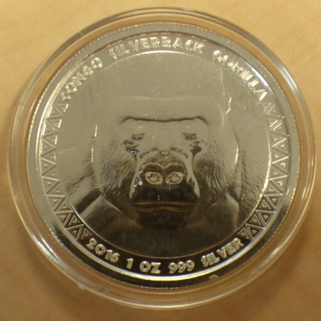 Congo 5000 CFA Gorilla Silverback 2016 silver 99.9% 1 oz