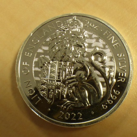 UK 5£ 2022 Lion of England silver 99.9% 2 oz