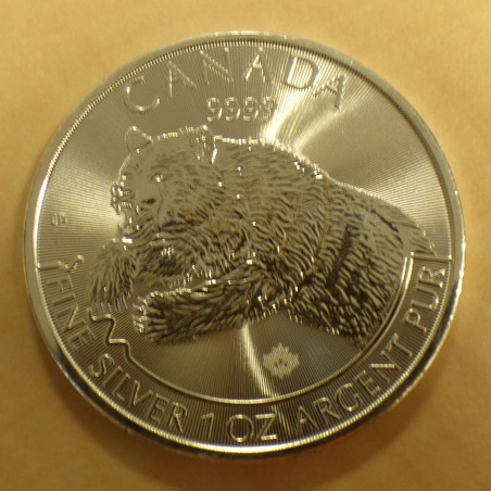 Canada 5$ Predateur Grizzly 2019 en argent 99.99% 1 oz