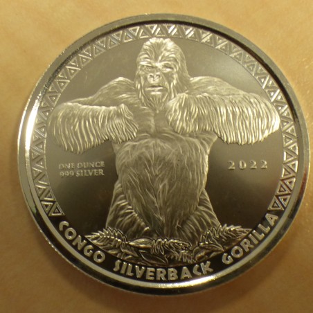 Congo 5000 CFA Gorilla 2022 silver 99.9% 1 oz