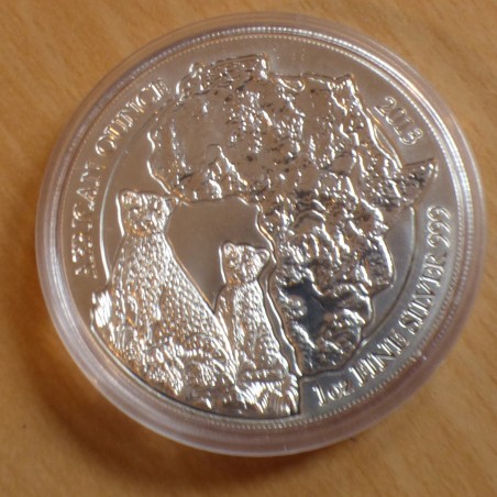 Rwanda 50 Amafaranga 2013 Cheetah silver 99.9% 1 oz in capsule