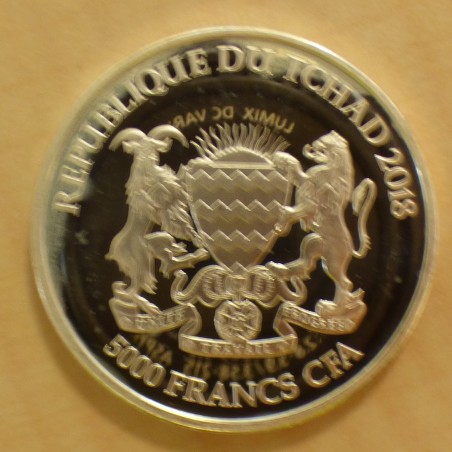 Tchad 5000 CFA Mandala Lion 2018 silver 99.9% 1 oz