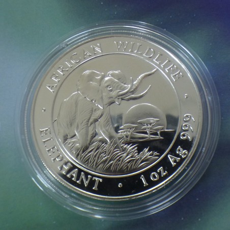 Somalia 100 schillings Elephant 2010 silver 99.9% 1 oz (2009 design)