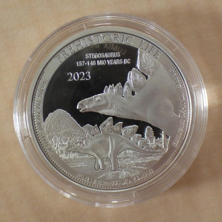 Congo 20 francs Stegosaure 2023 argent 99.9% 1 oz