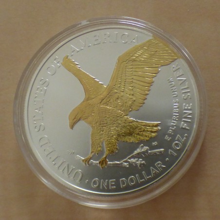 US 1$ Silver Eagle 2022 doré en argent 99.9% 1 oz