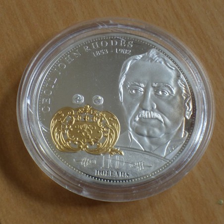 Cook Islands 10$ 2009 John Rhodes gilded PROOF silver 99.9% (31.1 g)