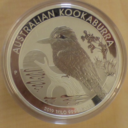 Australia 30$ Kookaburra 2019 silver 99.9% 1 kilo (kg)