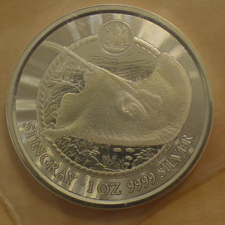 Iles Caiman 1$ Raie 2023 en argent 99.9% 1 oz