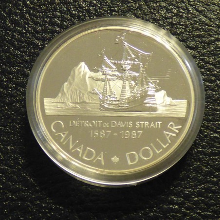 Canada 1$ 1987 Détroit de Davis PROOF argent 50% (23.3 g)
