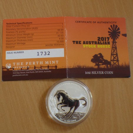 Australia 1$ Stock Horse 2017 silver 99.9% 1 oz + CoA