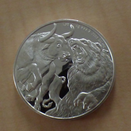 Tokelau 5$ 2022 Taureau et Ours silver 99.9% 1 oz