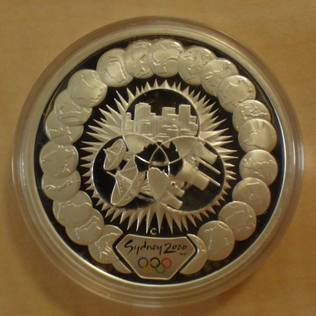 Australie 5$ Olympique 2000 3 cercles radiaux PROOF argent 99.9% 1 oz