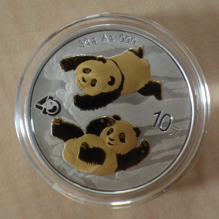 Chine 10 yuan Panda 2022 doré en argent 99.9% 30g