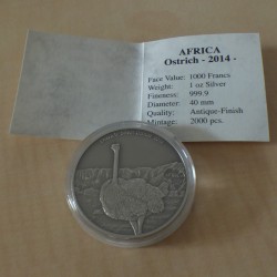 Gabon 1000 CFA Autruche...