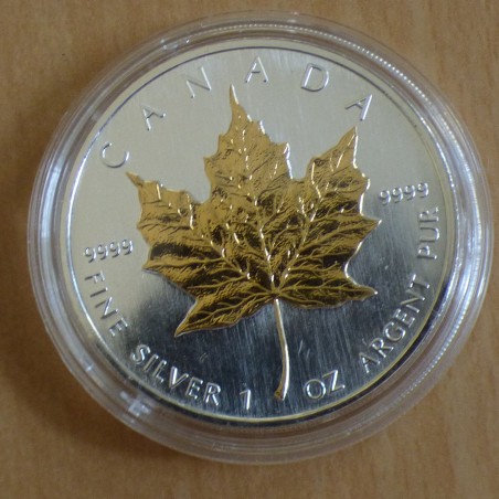 Canada 5$ Maple Leaf 2008 doré argent 99.9% 1 oz