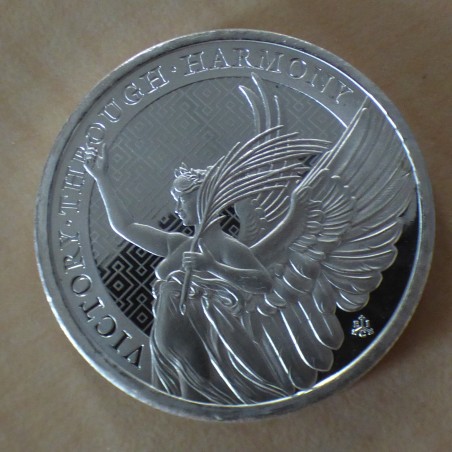 Sainte Helene 1£ 2021 Victory Through Harmony en argent 99.9% 1 oz