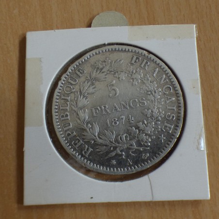 France 5 Francs Hercule 1874-A TB+ argent 90% (25 g)